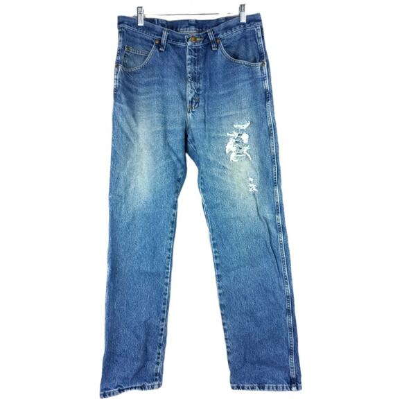 VINTAGE  Distressed High Rise Mom Jeans ~ 34 x 32 - Picture 4 of 7